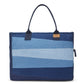 Upcycled Eco Friendly Denim Jeans Striped Laptop Tote - Dwij - 