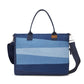 Upcycled Eco Friendly Denim Jeans Striped Laptop Tote - Dwij - 
