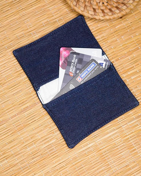 Upcycled Eco friendly Office Business Card Credit Card Holder - Dwij