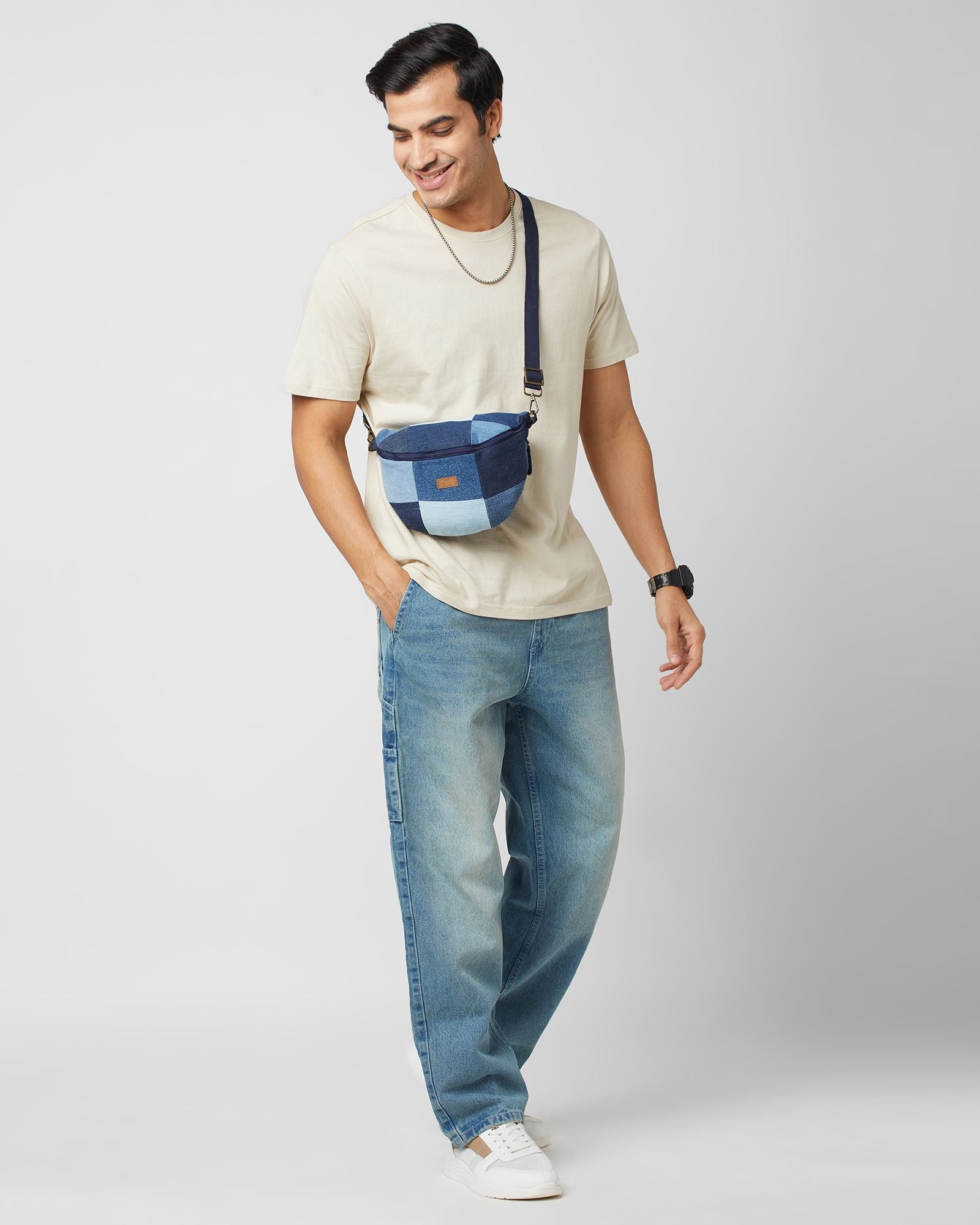 Upcycled Eco friendly Patched Fanny pack/Waist Pouch - Dwij - 