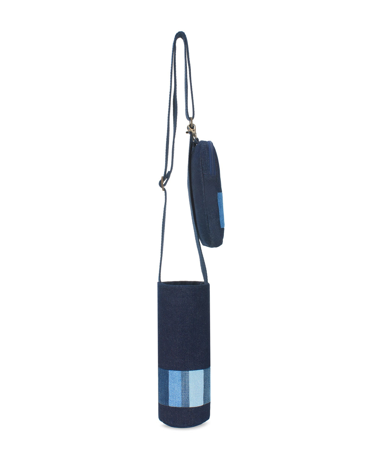Upcycled Eco Friendly Unisex Offbeat Striped Bottle Holder with Mobile Sling - Dwij -