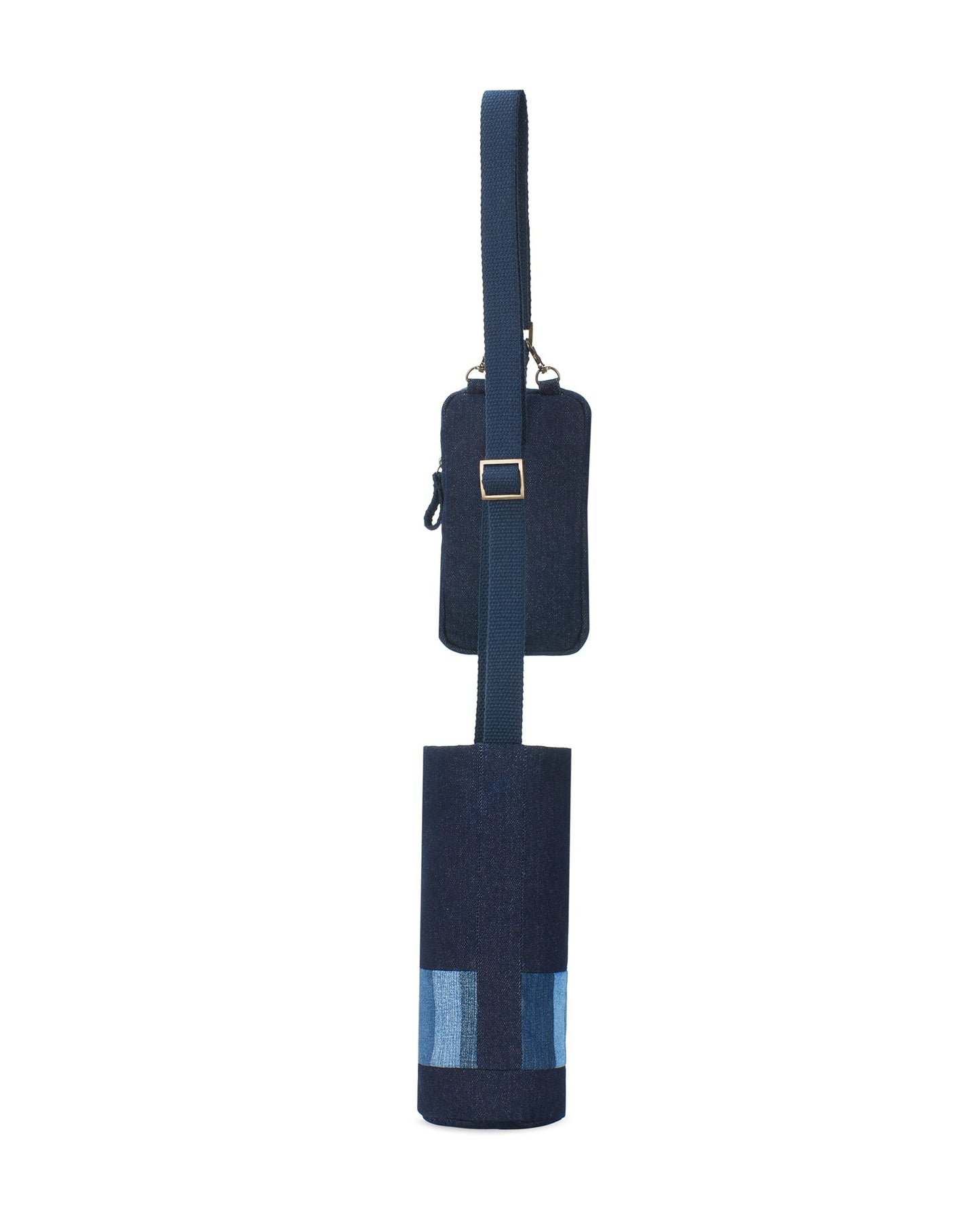 Upcycled Eco Friendly Unisex Offbeat Striped Bottle Holder with Mobile Sling - Dwij -