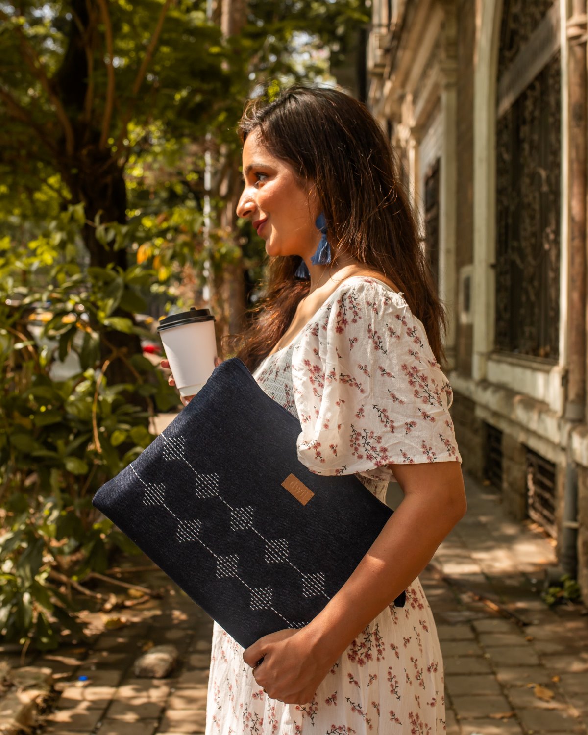 Upcycled Kantha Hand Embroidered Laptop Sleeve