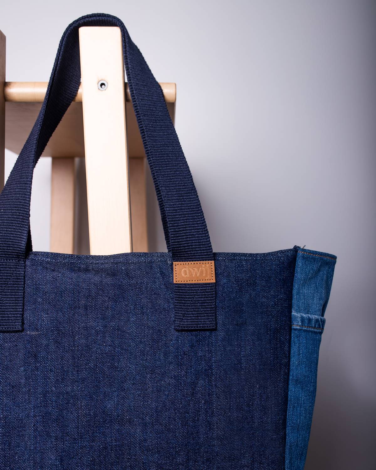 Upcycled Kantha Hand Embroidered Denim Large Tote Bag