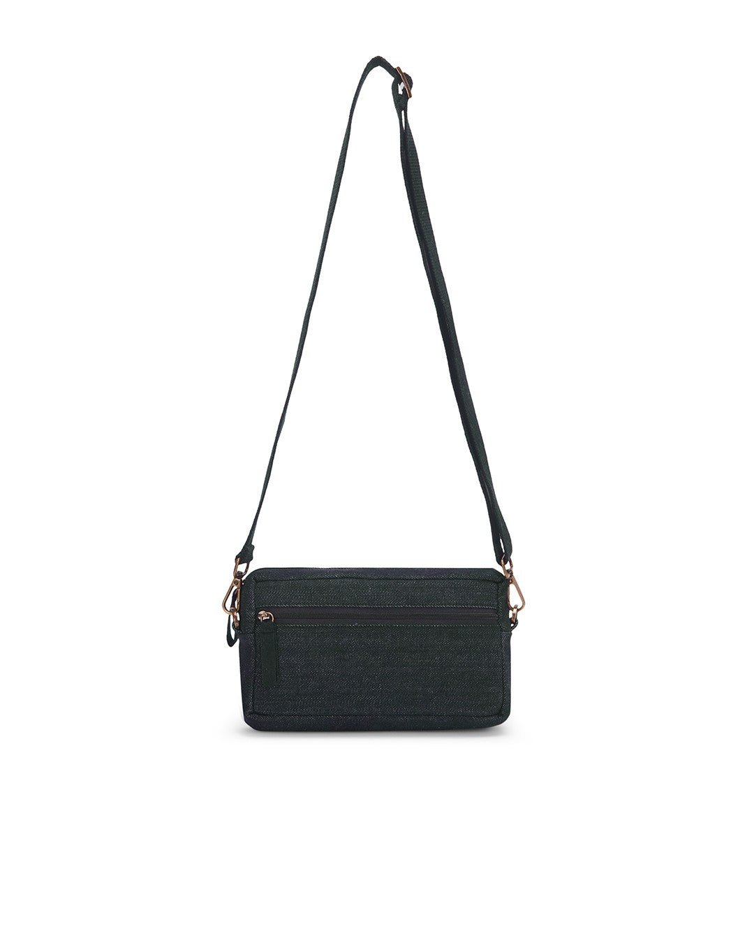 Upcycled Hand Embroidered Black Ahir 2 - in - 1 Wallet Sling Bag - Dwij - 