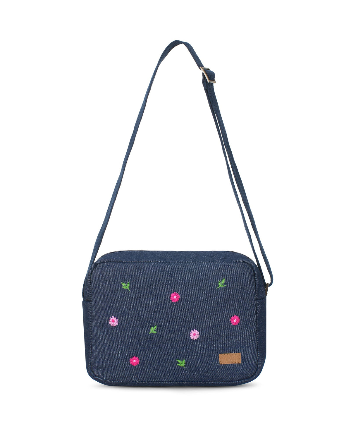 Upcycled Hand Embroidered Daisy Woman Crossbody Sling Bag - Dwij -