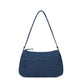 Upcycled Hand Embroidered Flower Denim Baguette Bag (Large) - Dwij -