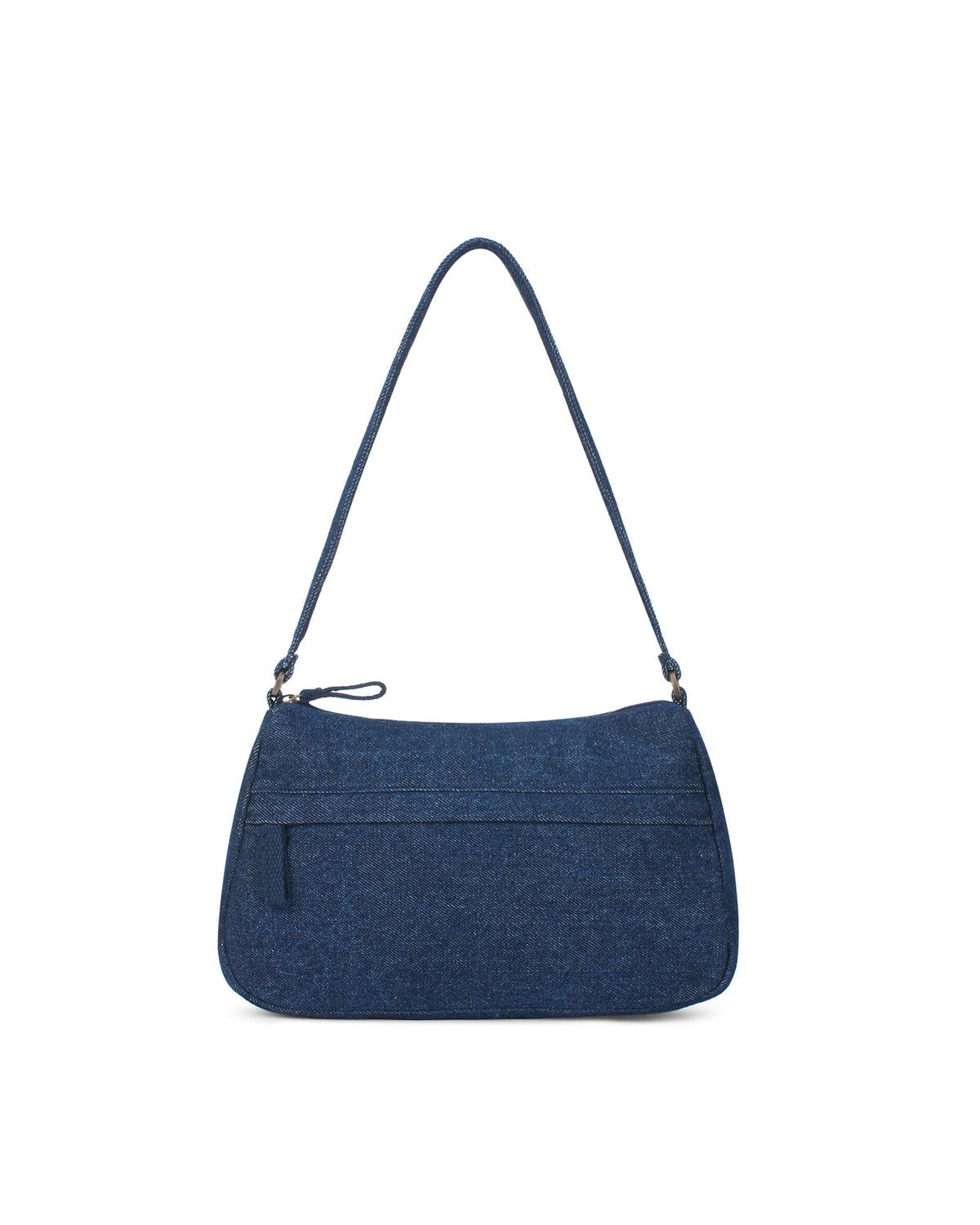 Upcycled Hand Embroidered Flower Denim Baguette Bag (Large) - Dwij -