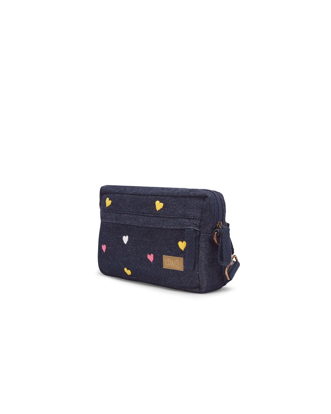 Upcycled Hand Embroidered Heart 2 - in - 1 Wallet Sling Bag - Dwij - 