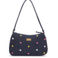 Upcycled Hand Embroidered Heart Denim Baguette Bag (Large) - Dwij - 
