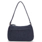 Upcycled Hand Embroidered Heart Denim Baguette Bag (Large) - Dwij - 