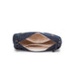Upcycled Hand Embroidered Heart Denim Baguette Bag (Small) - Dwij - 