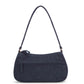 Upcycled Hand Embroidered Heart Denim Baguette Bag (Small) - Dwij - 