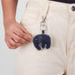 Upcycled Hand Embroidered Jeans Elephant Keychain Charm - Dwij - 