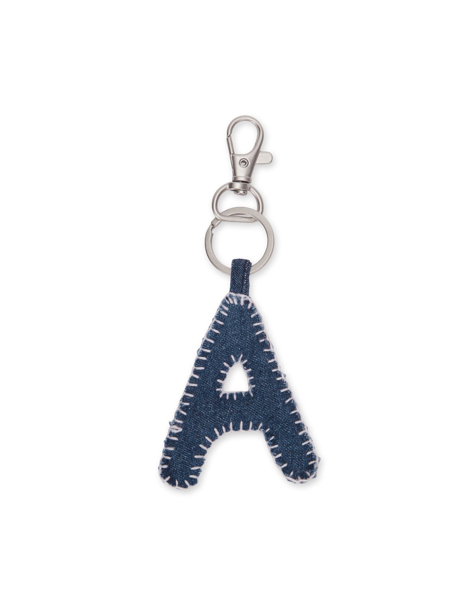 Upcycled Hand Embroidered Jeans Letter Charm - Dwij - 