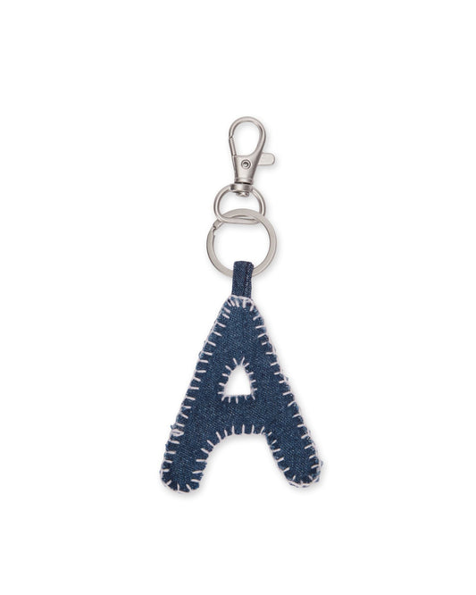 Upcycled Hand Embroidered Jeans Letter Charm - Dwij - 