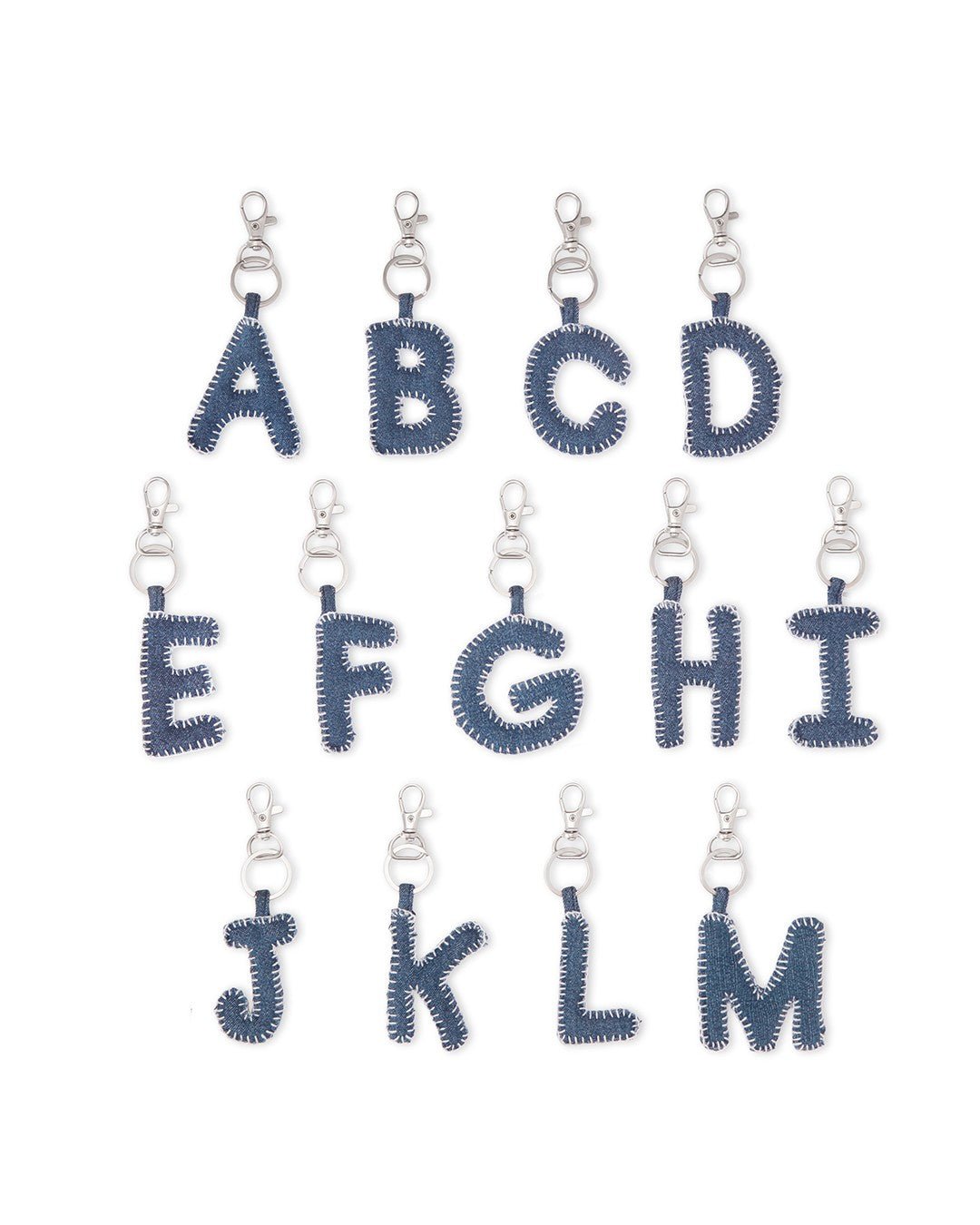 Upcycled Hand Embroidered Jeans Letter Charm - Dwij - 