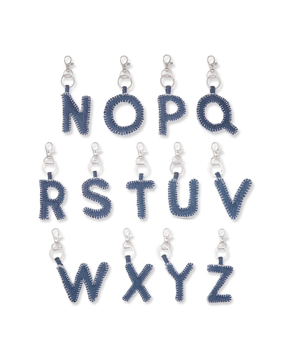 Upcycled Hand Embroidered Jeans Letter Charm - Dwij - 