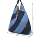 Upcycled Handcrafted Denim Jeans Blue Bento Tote Bag - Dwij - 