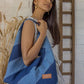 Upcycled Handcrafted Denim Jeans Blue Bento Tote Bag - Dwij