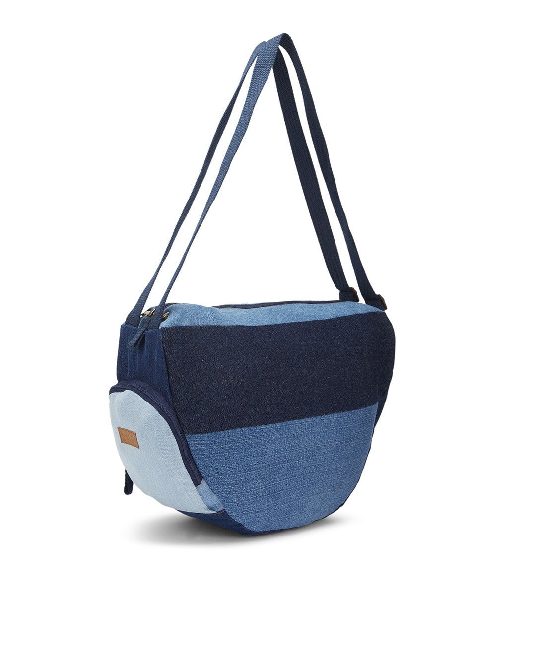 Upcycled Handcrafted Denim Jeans Blue Convertible Tote Bag - Dwij - 