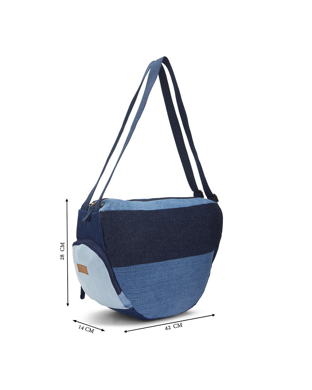 Upcycled Handcrafted Denim Jeans Blue Convertible Tote Bag - Dwij - 