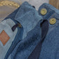 Upcycled Handcrafted Denim Jeans Blue Convertible Tote Bag - Dwij