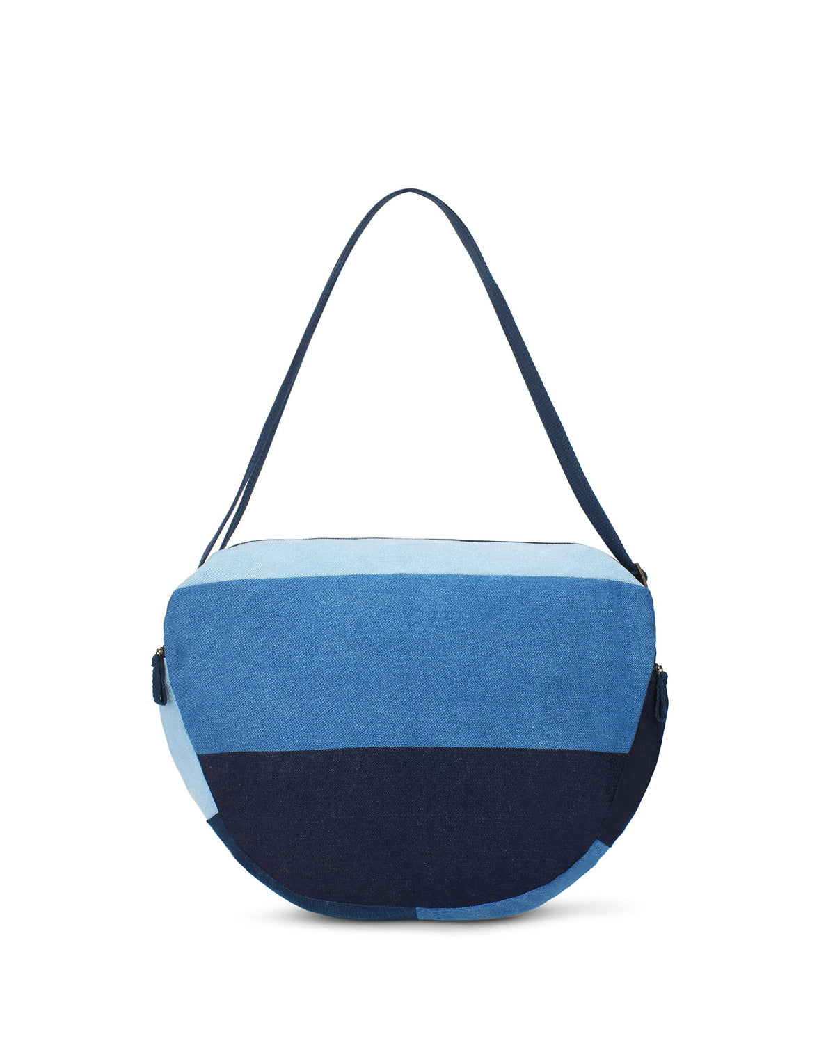 Upcycled Handcrafted Denim Jeans Blue Convertible Tote Bag (Large) - Dwij -