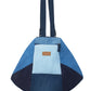 Upcycled Handcrafted Denim Jeans Blue Convertible Tote Bag (Large) - Dwij -
