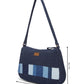 Upcycled Handcrafted Denim Jeans Blue Striped Baguette Bags - Dwij - 