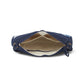 Upcycled Handcrafted Denim Jeans Blue Striped Baguette Bags - Dwij - 