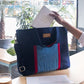 Upcycled Handcrafted Denim Jeans Blue Women's Office Tote Bag - Dwij