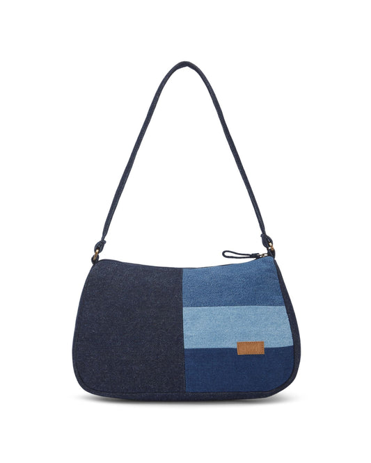 Upcycled Handcrafted Denim Jeans Colour - blocked Baguette - Dwij - 
