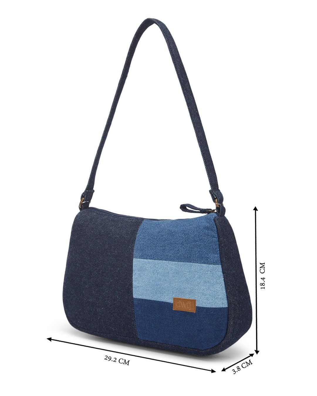 Upcycled Handcrafted Denim Jeans Colour - blocked Baguette - Dwij - 