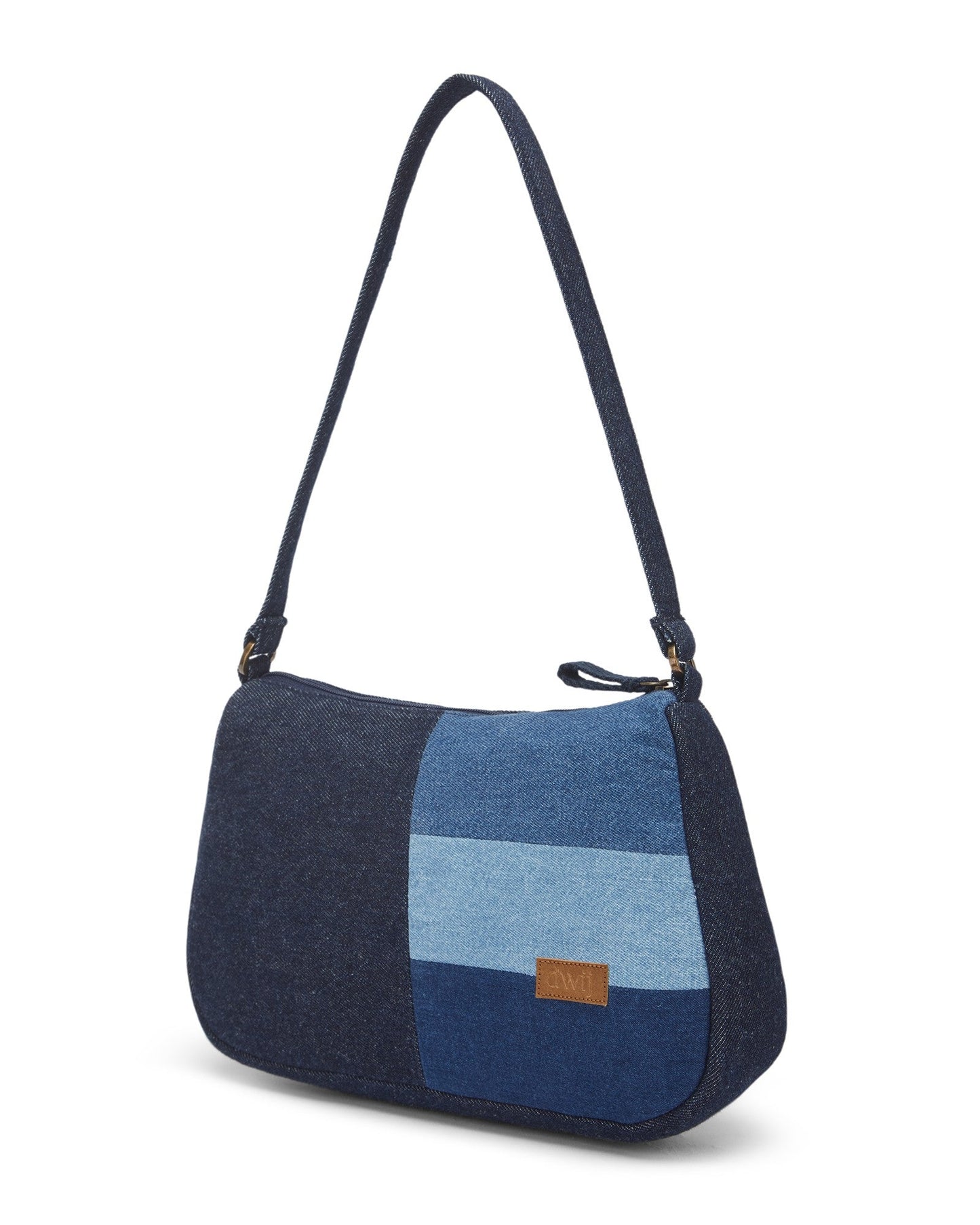Upcycled Handcrafted Denim Jeans Colour - blocked Baguette - Dwij - 