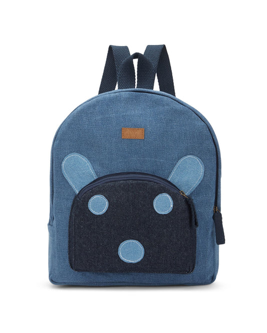 Upcycled Handcrafted Denim Jeans Mini Travel Backpack Bag - Dwij - 