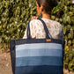 Upcycled Handcrafted Denim Jeans Ocean Laptop Tote - Dwij