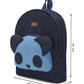 Upcycled Handcrafted Denim Jeans Panda Travel Backpack Bag - Dwij - 