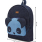 Upcycled Handcrafted Denim Jeans Panda Travel Backpack Bag - Dwij - 
