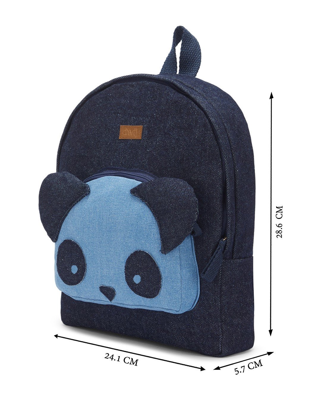 Upcycled Handcrafted Denim Jeans Panda Travel Backpack Bag - Dwij - 