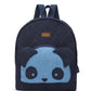 Upcycled Handcrafted Denim Jeans Panda Travel Backpack Bag - Dwij - 