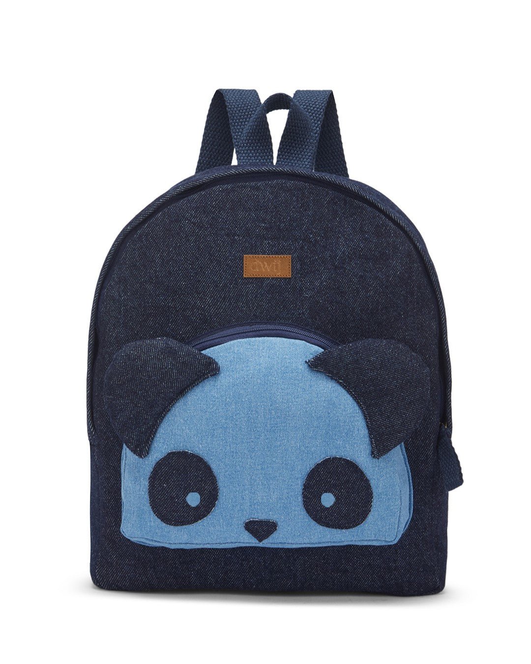 Upcycled Handcrafted Denim Jeans Panda Travel Backpack Bag - Dwij - 