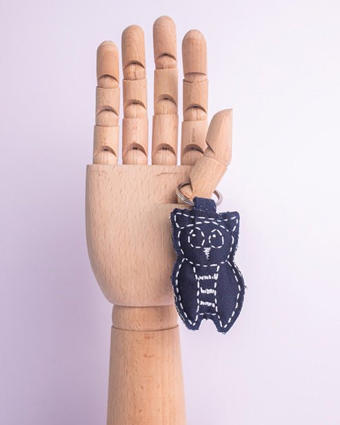 Upcycled Handcrafted Jeans Hedwig Keychain Holder - Dwij - 