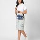 Upcycled Handcrafted Offbeat Striped 2 - in - 1 Wallet Sling Bag - Dwij - 