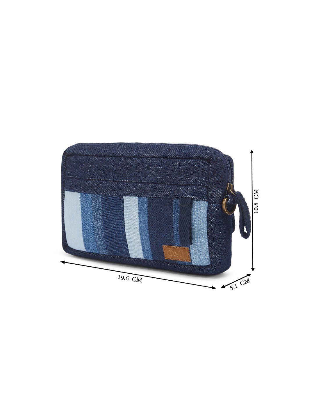 Upcycled Handcrafted Offbeat Striped 2 - in - 1 Wallet Sling Bag - Dwij - 