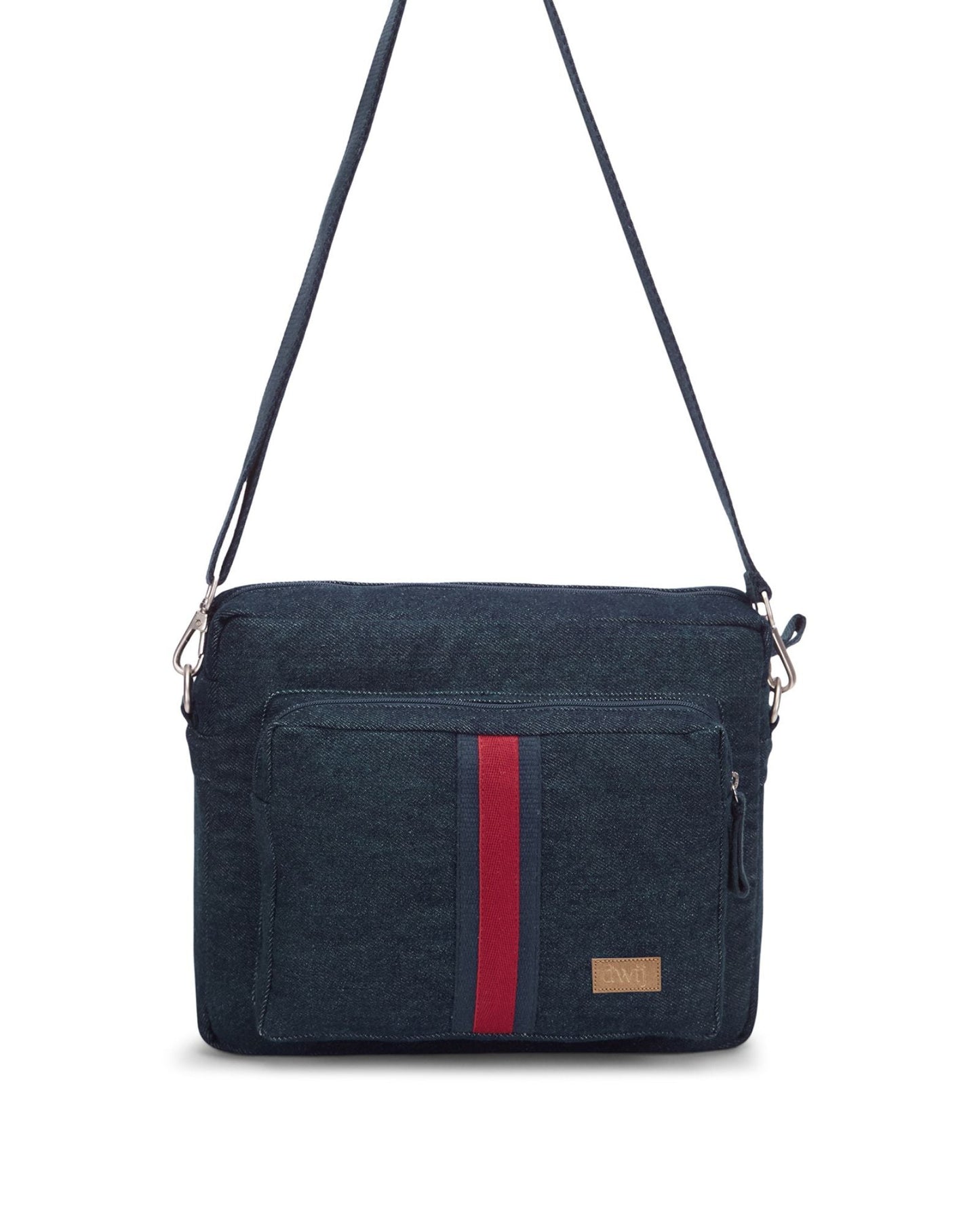 Upcycled Handcrafted Unisex Crossbody Office Sling Bag - Dwij - 