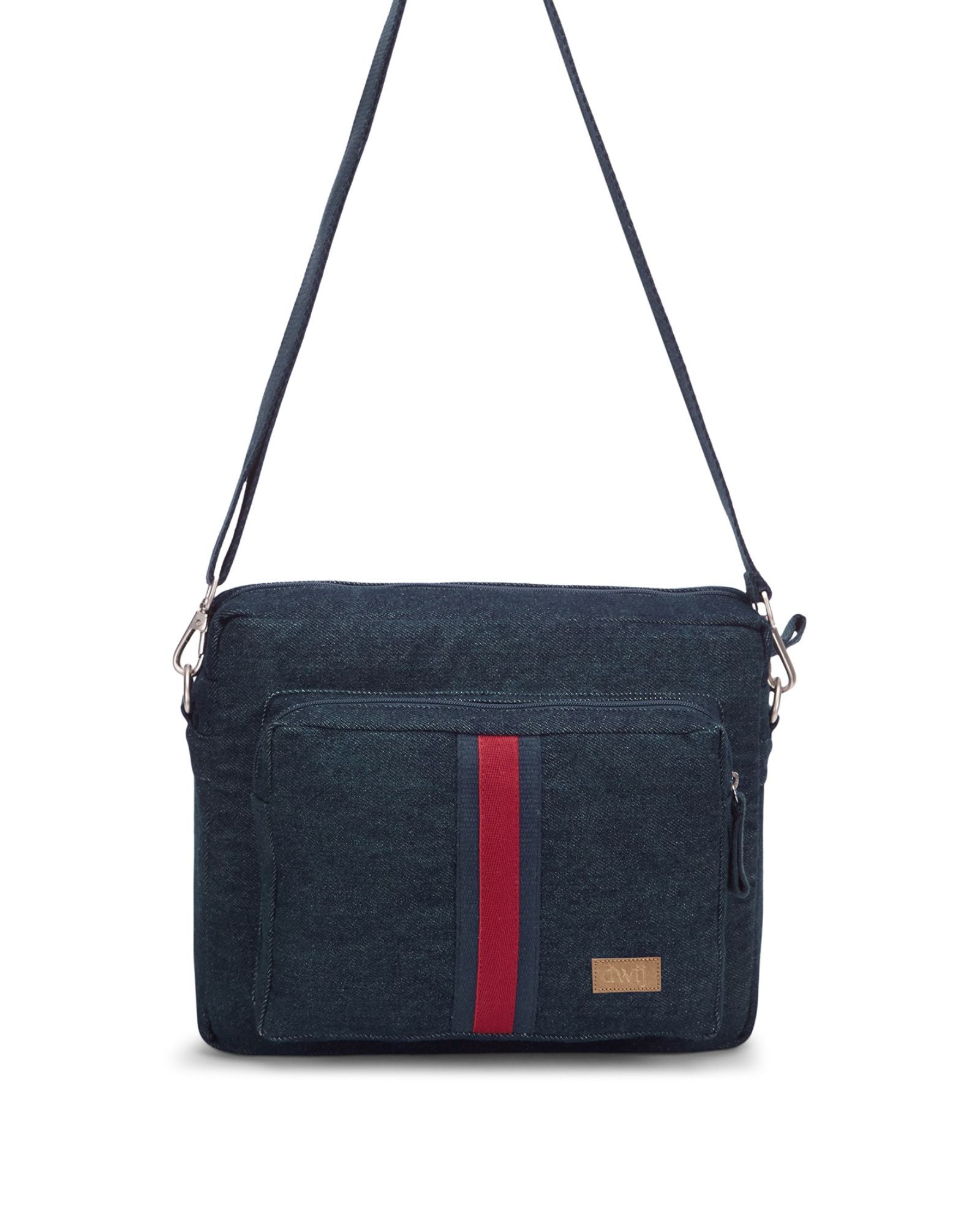 Upcycled Handcrafted Unisex Crossbody Office Sling Bag - Dwij - 