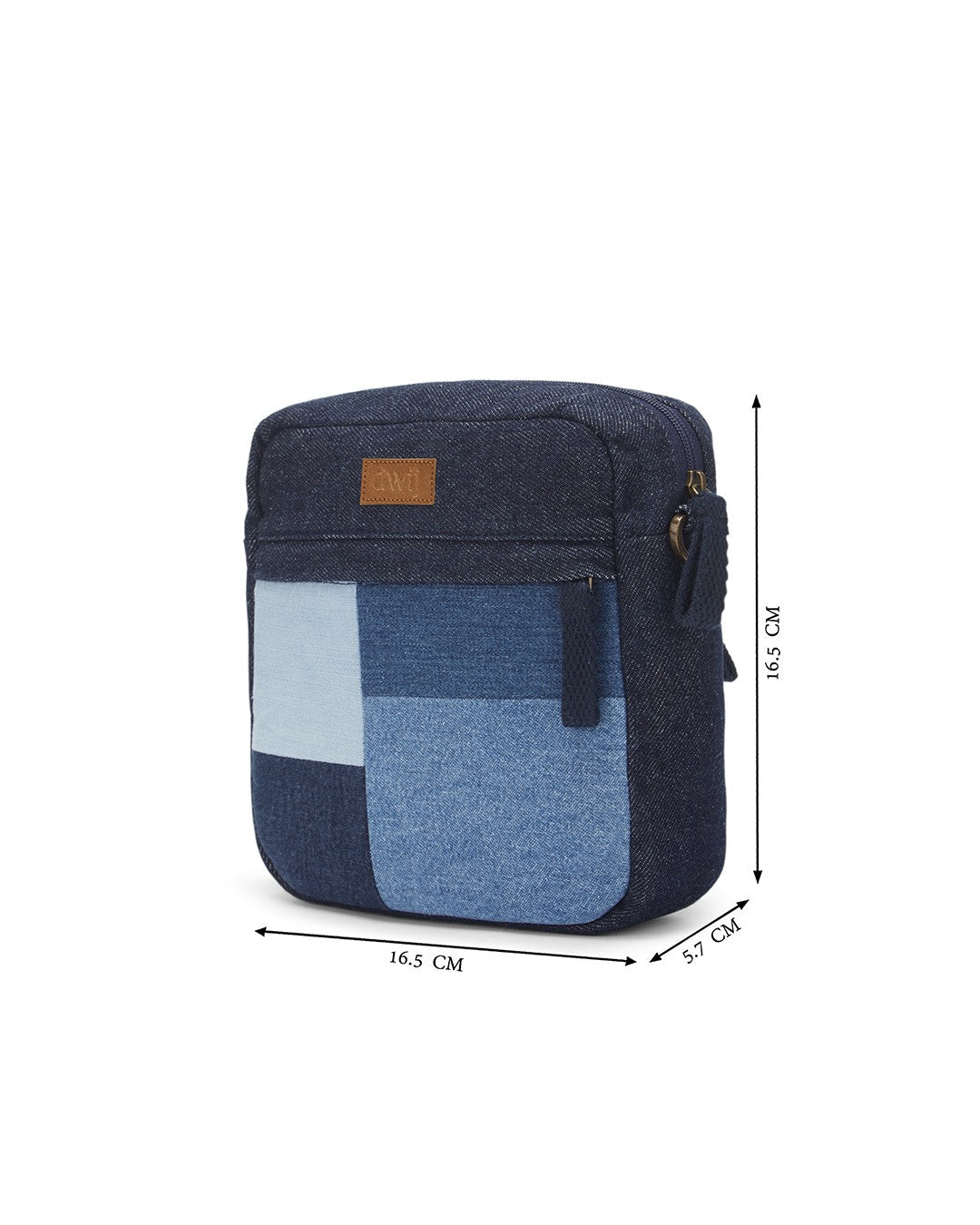 Upcycled Handcrafted Unisex Denim Jeans Mosaic Sling - Dwij - 