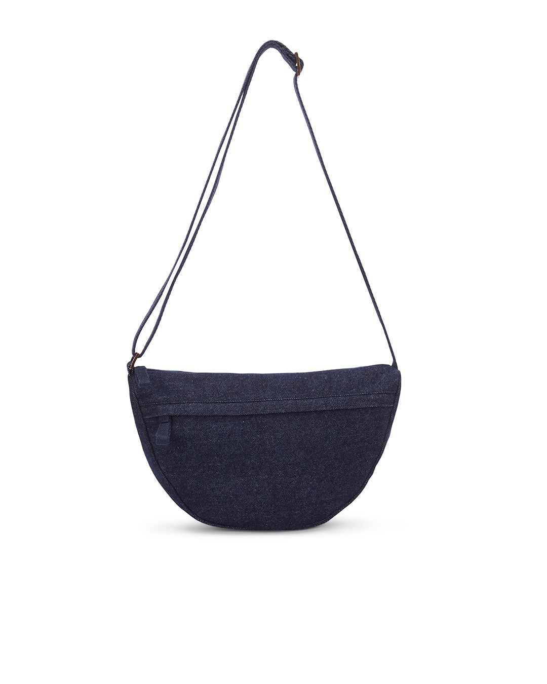 Upcycled Handcrafted Unisex Denim Jeans Patched Crescent Sling Bag - Dwij - 