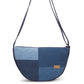 Upcycled Handcrafted Unisex Denim Jeans Patched Crescent Sling Bag - Dwij - 